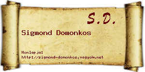 Sigmond Domonkos névjegykártya
